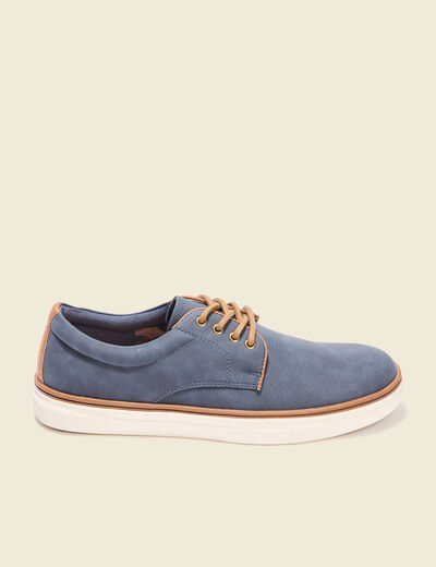 Tennis plates à lacets bleu foncé homme
