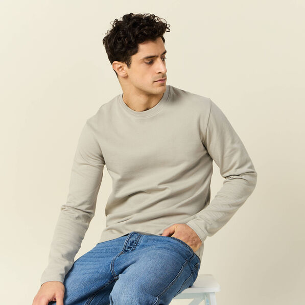 t shirt manches longues beige homme T-shirt manches longues beige homme