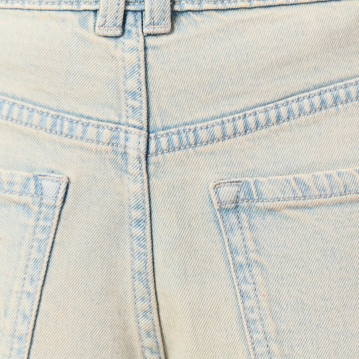 Bermuda droit en jean bleu ciel femme