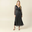 Robe longue fils métallisés noir femme
