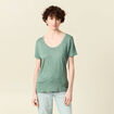 T-shirt manches courtes brillant vert foncé femme