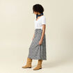 Jupe longue portefeuille bleu femme
