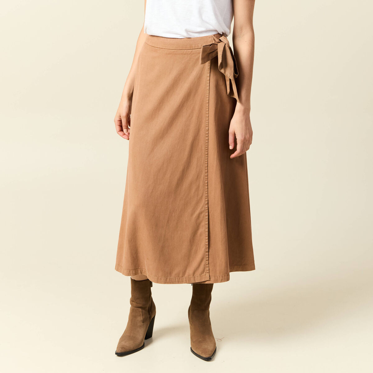 Jupe marron clair femme