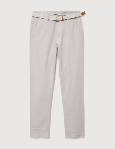 Chino coupe droite longueur 32 gris homme