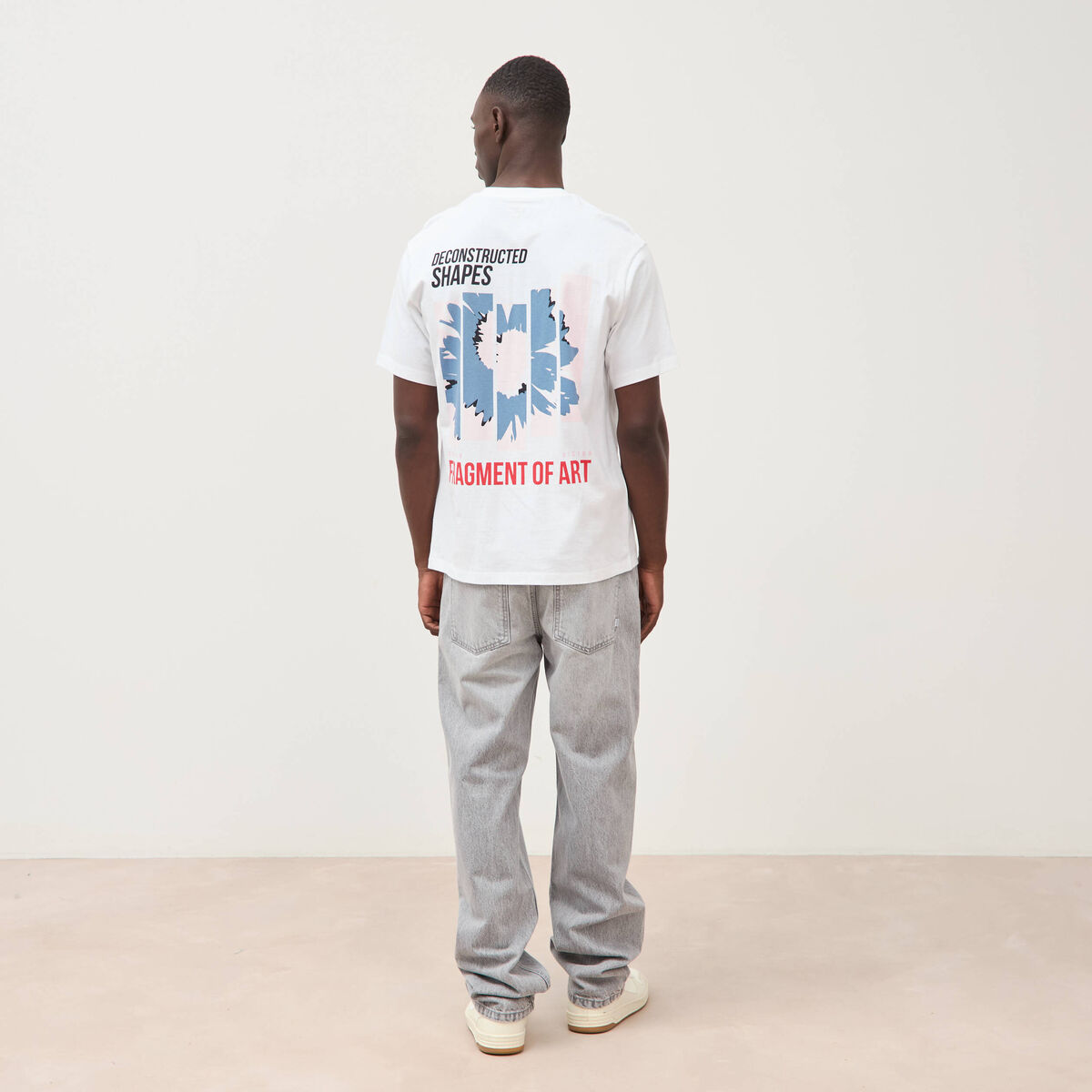 T-shirt en coton manches courtes blanc homme