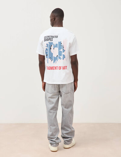 T-shirt en coton manches courtes blanc homme