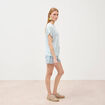 T-shirt col rond manches courtes bleu clair femme