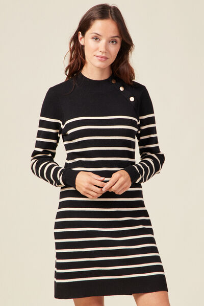 Robe pull éco-responsable noir femme
