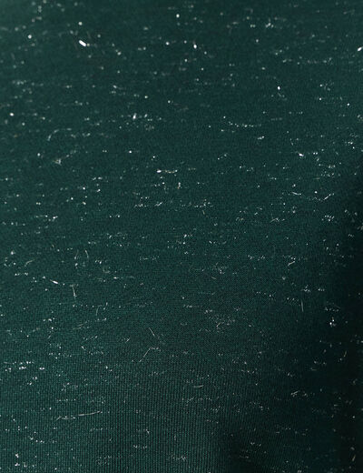 Sweat &agrave; capuche manches longues vert fonc&eacute; femme