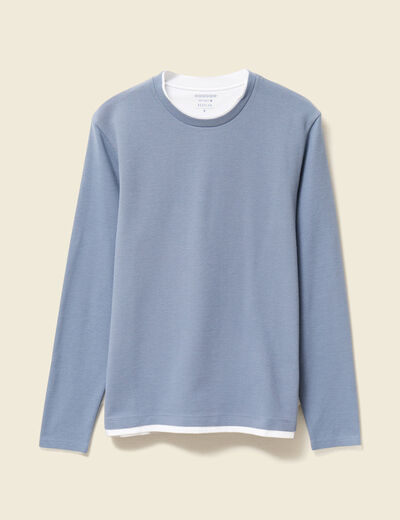 T-shirt manches longues bleu foncé homme
