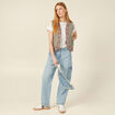 Jeans cargo 5 poches denim bleach femme