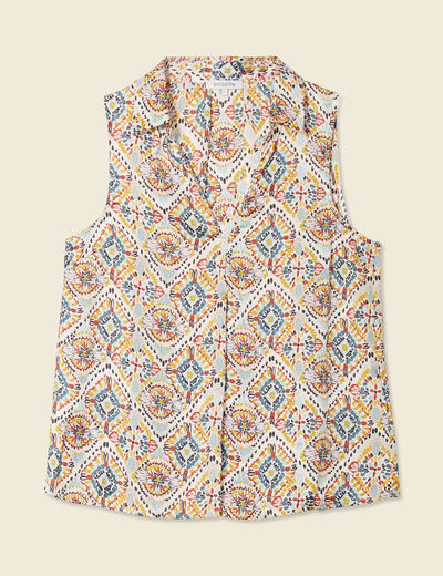 Blouse sans manches multicolore femme