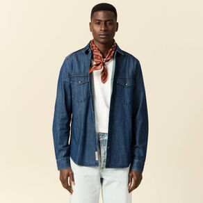 chemise manches longues jean denim brut homme Chemise manches longues jean denim brut homme