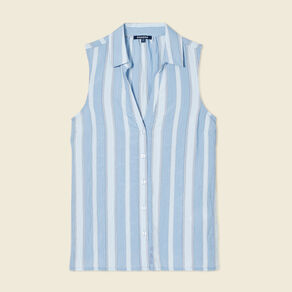 chemise sans manches bleu femme Chemise sans manches bleu femme
