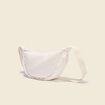 Sac bandouli&egrave;re en coton doubl&eacute; creme femme