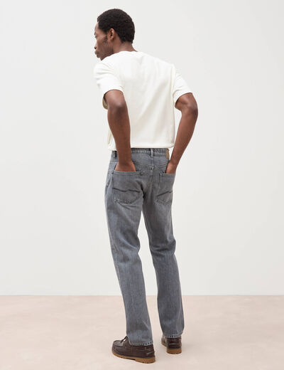 Jeans straight longueur 32 en coton bleu gris homme