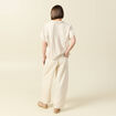 Chemise manches 3/4 beige moyen femme