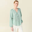 Chemise manches longues vert pastel femme