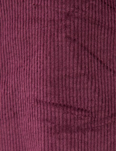 Jupe-short taille haute en velours prune femme