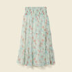 Jupon taille haute doubl&eacute; fluide vert pastel femme