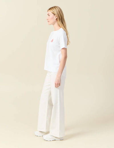 T-shirt manches courtes blanc femme