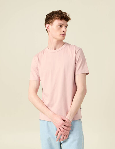 T-shirt éco-responsable rose pastel homme