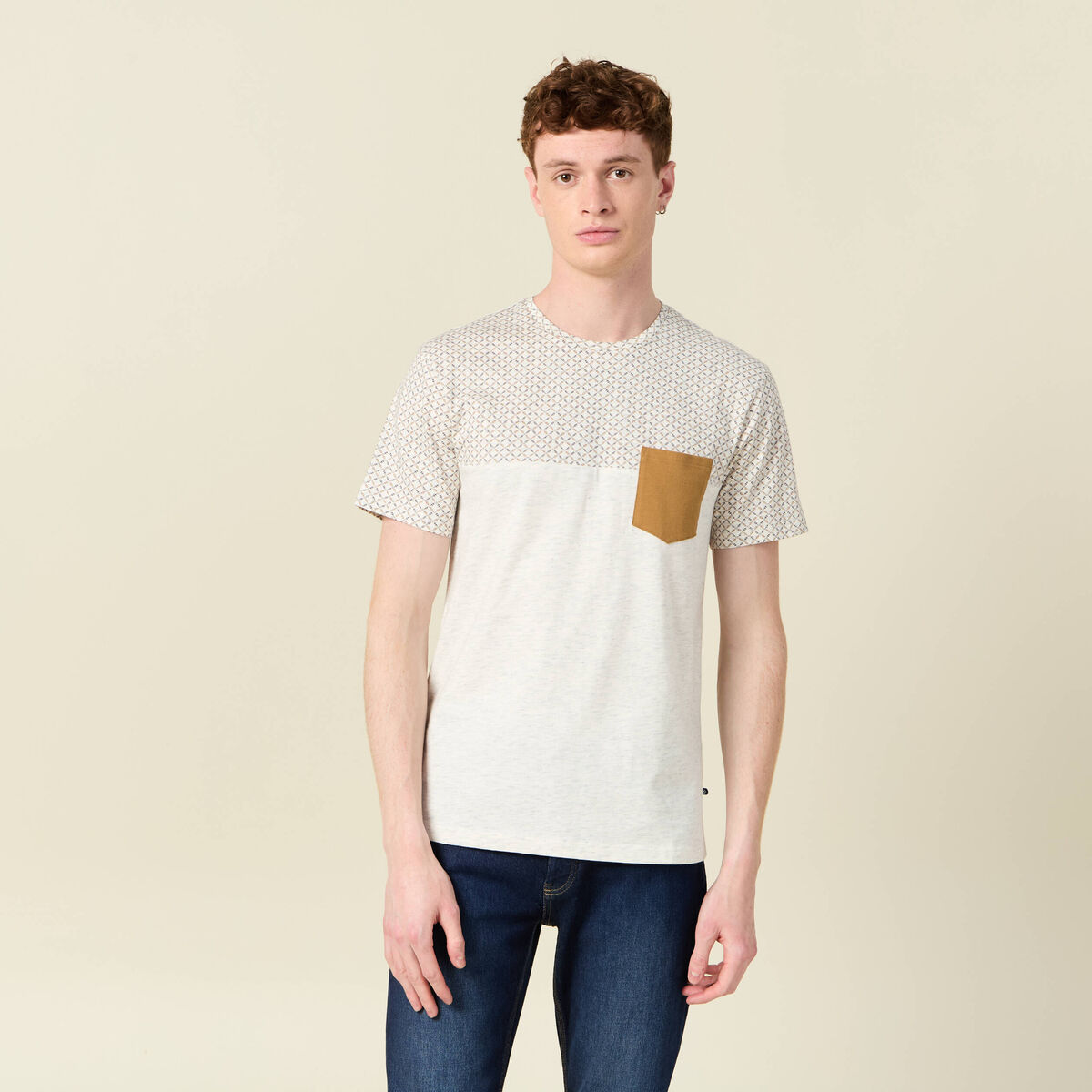 T-shirt manches courtes blanc homme