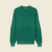Pull col rond manches longues en coton vert homme