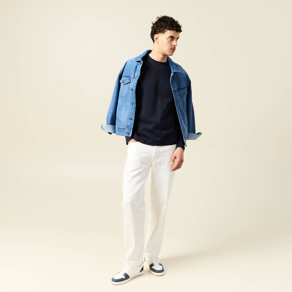 T-shirt manches longues bleu marine homme