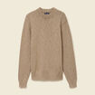 Pull col rond manches longues en coton beige fonce homme