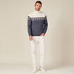 Pull manches longues col roulé ecru homme