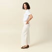 Jeans large taille haute denim blanc femme