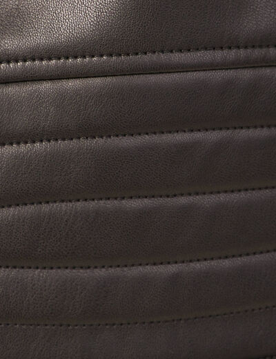 Blouson ajusté simili cuir noir femme