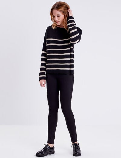 Pantalon jegging taille haute noir femme