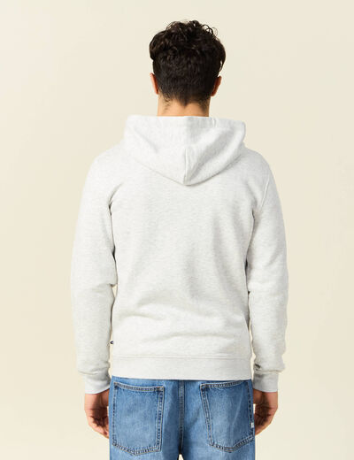 Sweat &agrave; capuche manches longues gris homme