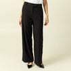 Pantalon loose taille standard fluide noir femme