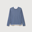 T-shirt manches longues bleu fonc&eacute; homme