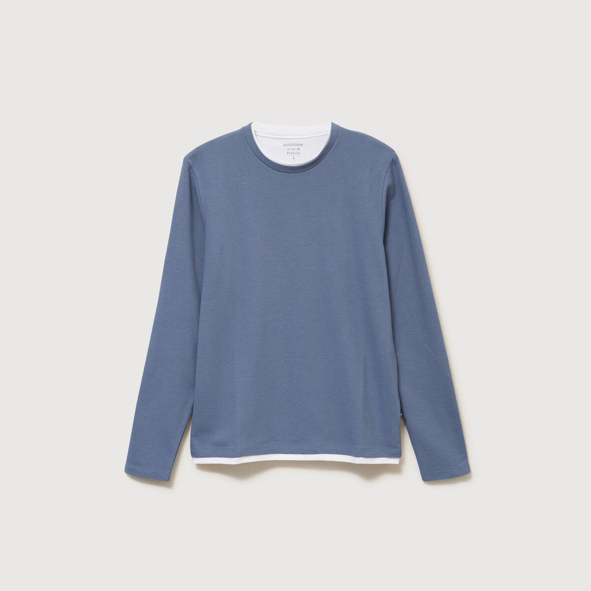 T-shirt manches longues bleu fonc&eacute; homme