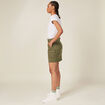 Jupe droite avec poches vert kaki femme