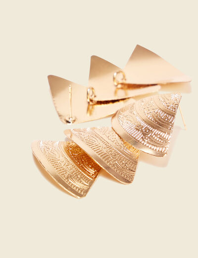 Boucles d'oreilles pendantes couleur or femme