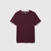T-shirt droit col rond manches courtes prune homme