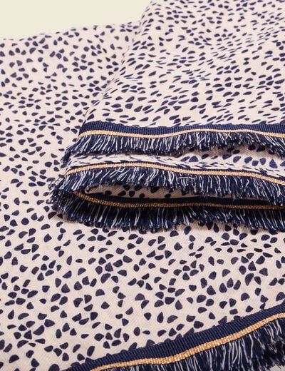 Foulard à franges bleu marine femme
