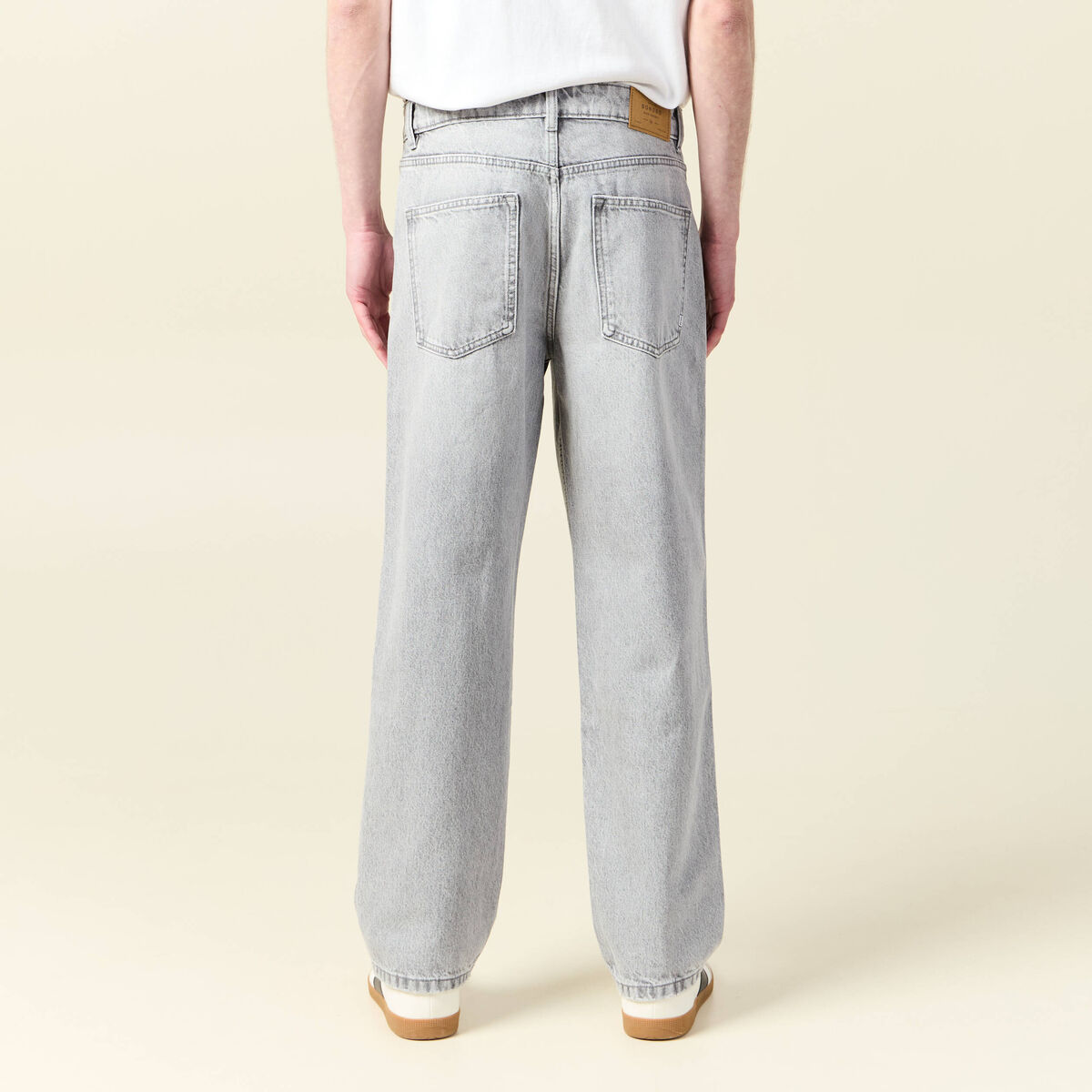 Jeans large relaxed denim snow gris homme