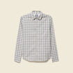 Chemise droite courte en coton ecru homme