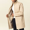 Trench mi-long col montant gris homme