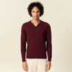 Pull manches longues rouge foncé homme