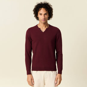 pull manches longues rouge fonce homme Pull manches longues rouge foncé homme
