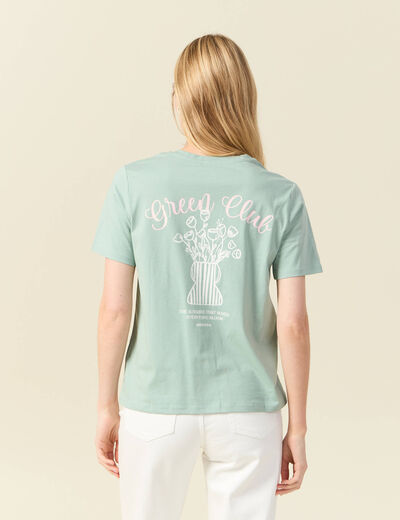 T-shirt manches courtes vert pastel femme