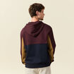 Sweat &agrave; capuche manches longues bordeaux homme