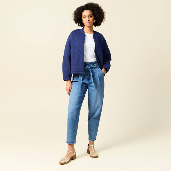 gilet matelasse bleu fonce femme Gilet matelassé bleu foncé femme